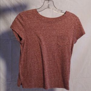 Red Heathered Cropped Tee